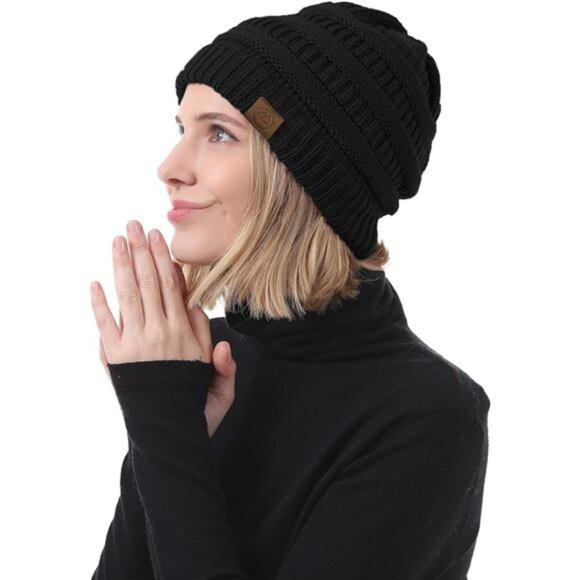 Winter Hats for Women Black - Picture 2 of 6